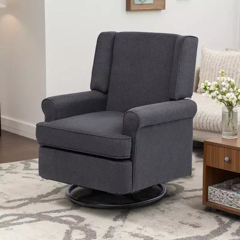 Fauteuil à bascule Acekool, pivotant à 360° et à bascule douce, siège rembourré pour maternité, chambre de bébé, salon et bureau