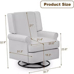 Fauteuil à bascule Acekool, pivotant à 360° et à bascule douce, siège rembourré pour maternité, chambre de bébé, salon et bureau