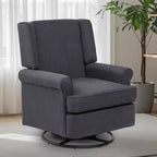 Acekool Swivel Glider Rocking Chair, 360 Rotation & Smooth Rock, Upholstered Maternity Seat for Nursery, Living Room & Office