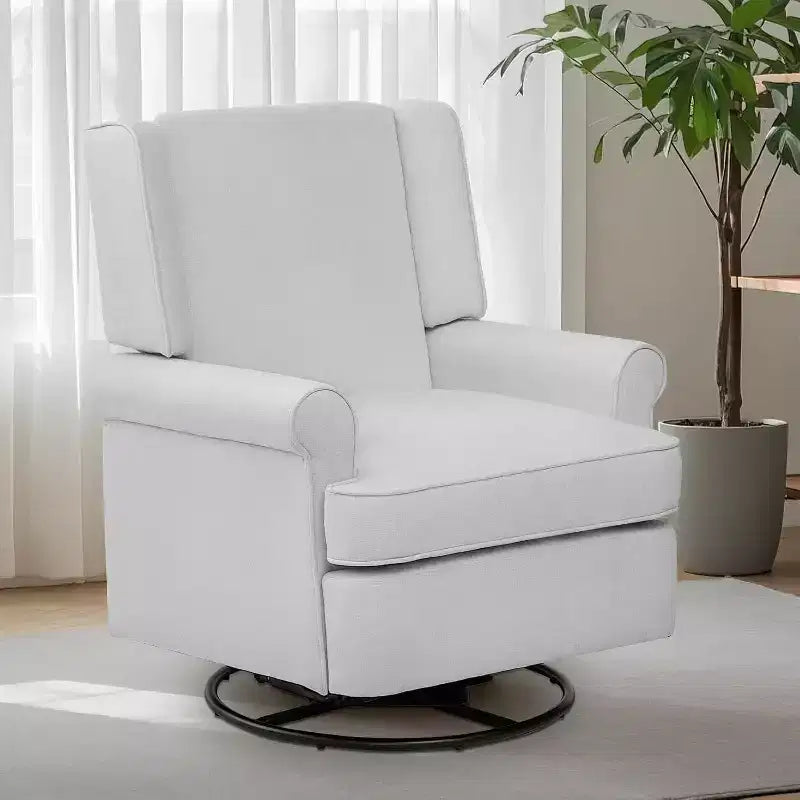 Fauteuil à bascule Acekool, pivotant à 360° et à bascule douce, siège rembourré pour maternité, chambre de bébé, salon et bureau