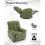 Fauteuil inclinable pivotant Acekool avec rotation à 360°, bascule à 30° et inclinaison à 135°, revêtement en chenille et cadre en acier pour petits espaces