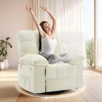 Fauteuil inclinable pivotant Acekool avec rotation à 360°, bascule à 30° et inclinaison à 135°, revêtement en chenille et cadre en acier pour petits espaces