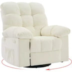 Acekool Swivel Glider Recliner with 360 Rotation, 30 Rock and 135 Tilt, Chenille Upholstery & Steel Frame for Small Spaces