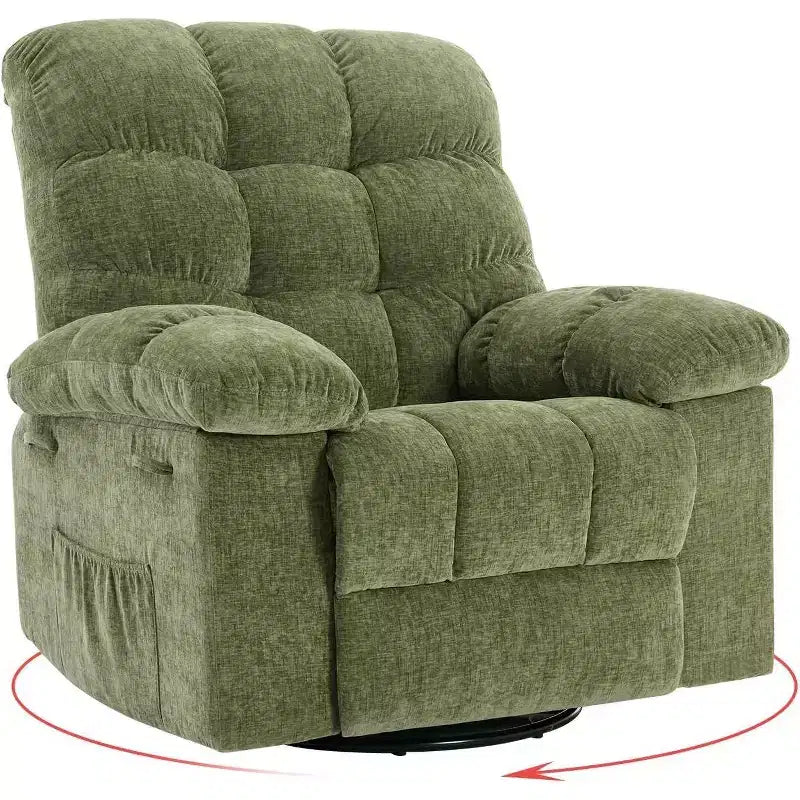 Fauteuil inclinable pivotant Acekool avec rotation à 360°, bascule à 30° et inclinaison à 135°, revêtement en chenille et cadre en acier pour petits espaces