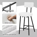 Tabourets de bar hauteur comptoir Acekool, siège rond rembourré en laine d'agneau, repose-pieds en métal, capacité de 158 kg, chaises d'îlot de cuisine