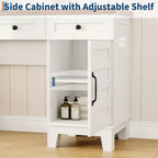 Acekool 42 Coiffeuse avec Miroir Éclairé, Station de Recharge, Plateau en Verre, Tiroir de Rangement, Tabouret Rembourré, pour Chambre à Coucher, Marron et Blanc