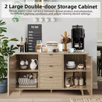 47,2 po. Buffet avec rangement, Armoire de rangement avec 3 tiroirs et 2 portes, Bahut