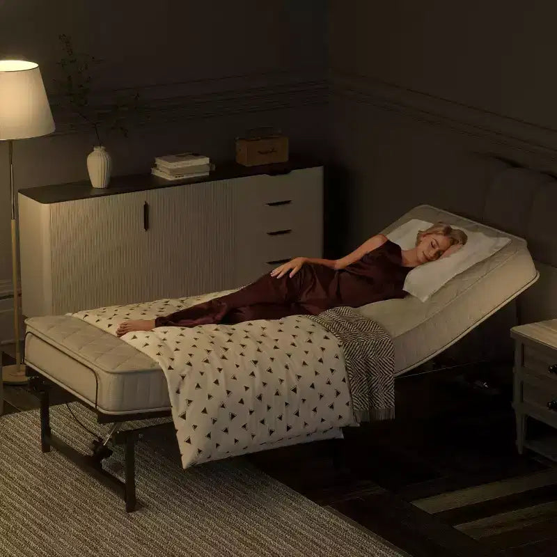 Sandinrayli Adjustable Bed Frame Electric Bed Base with Remote Control , Twin XL