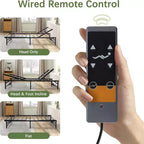 Sandinrayli Sommier électrique réglable avec télécommande, Twin XL