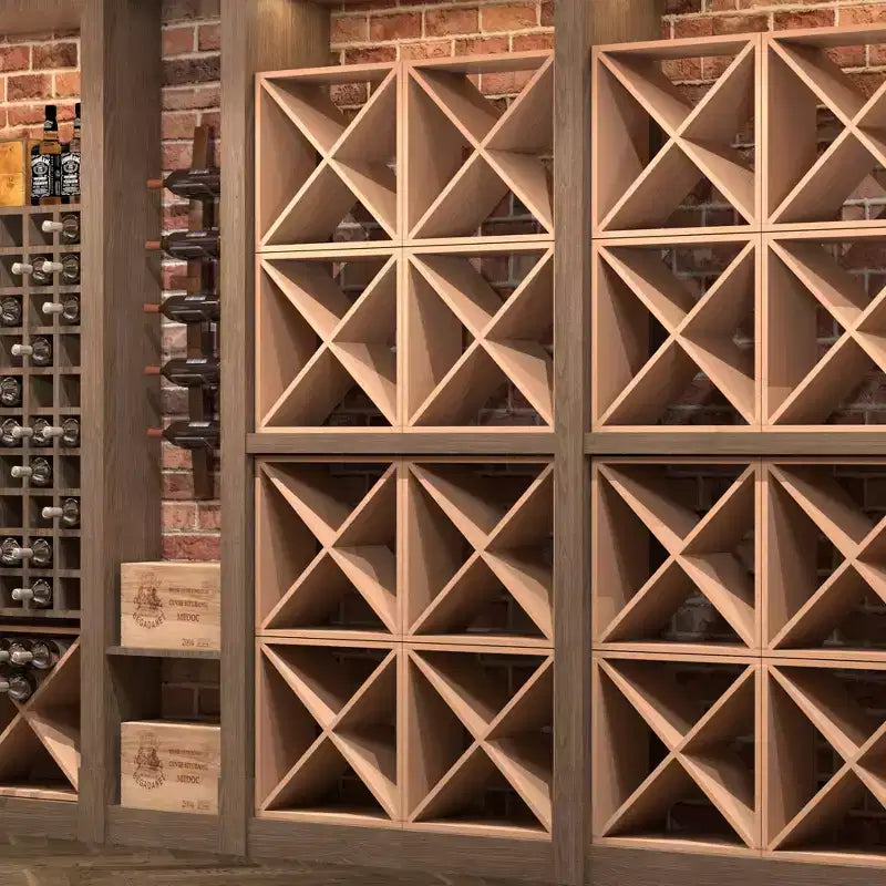 Sandinrayli Casier à vin en bois pour 24 bouteilles, design vintage avec panneaux croisés, rangement de vin pour comptoir