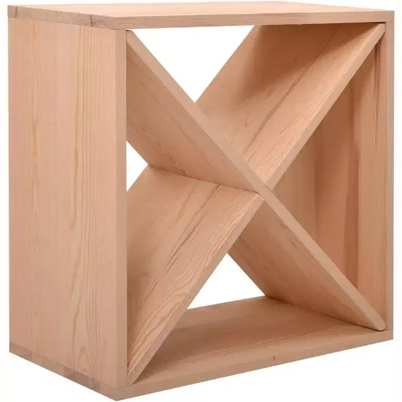 Sandinrayli Casier à vin en bois pour 24 bouteilles, design vintage avec panneaux croisés, rangement de vin pour comptoir