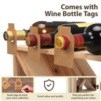 Sandinrayli Casier à vin en bois pour 24 bouteilles, design vintage avec panneaux croisés, rangement de vin pour comptoir