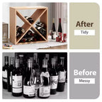 Sandinrayli Casier à vin en bois pour 24 bouteilles, design vintage avec panneaux croisés, rangement de vin pour comptoir