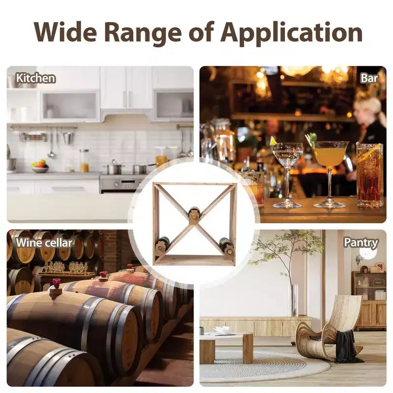 Sandinrayli Casier à vin en bois pour 24 bouteilles, design vintage avec panneaux croisés, rangement de vin pour comptoir