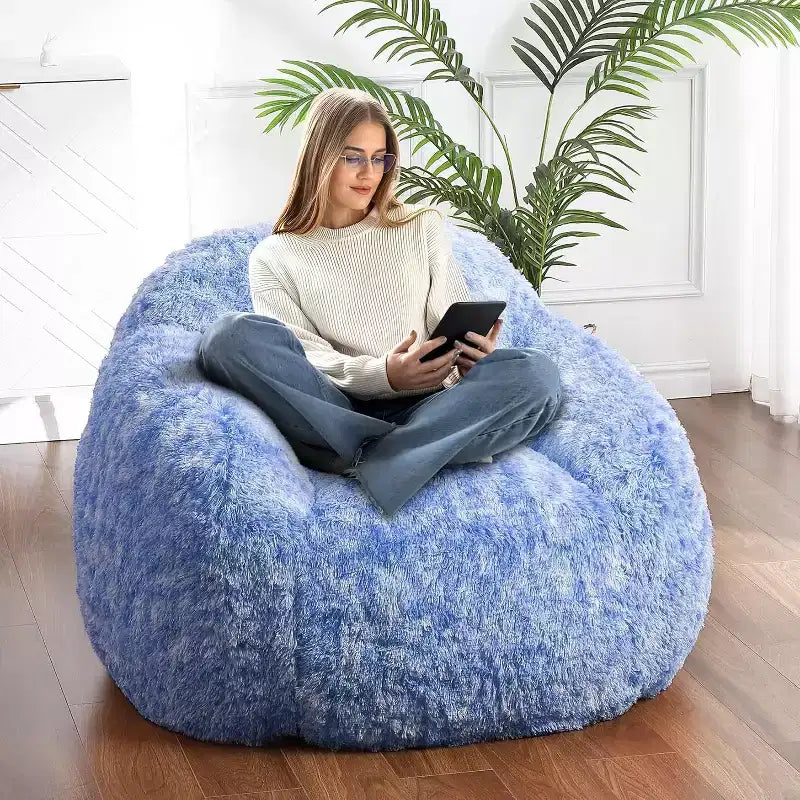 Pouf Géant Doux et Moelleux GustoWave avec Accoudoir pour Lecture Salon
