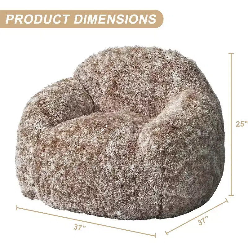Pouf Géant Doux et Moelleux GustoWave avec Accoudoir pour Lecture Salon