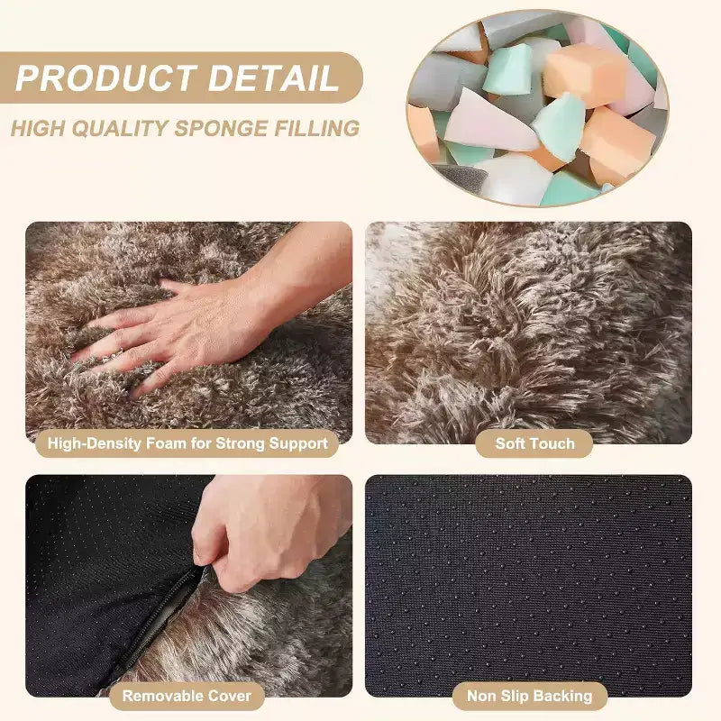Pouf Géant Doux et Moelleux GustoWave avec Accoudoir pour Lecture Salon
