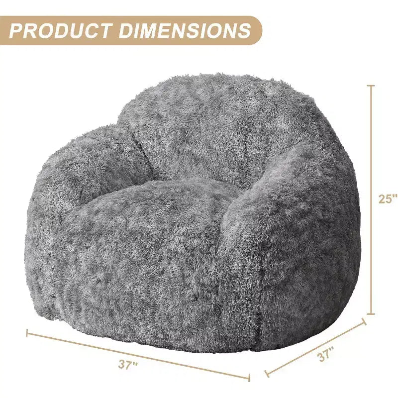 Pouf Géant Doux et Moelleux GustoWave avec Accoudoir pour Lecture Salon