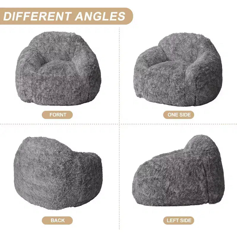 Pouf Géant Doux et Moelleux GustoWave avec Accoudoir pour Lecture Salon
