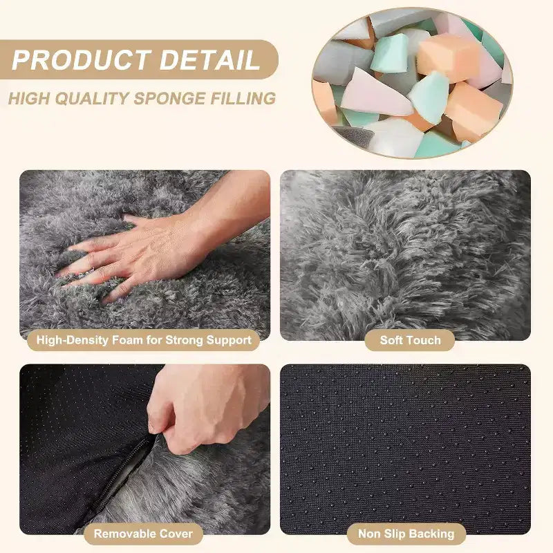 Pouf Géant Doux et Moelleux GustoWave avec Accoudoir pour Lecture Salon