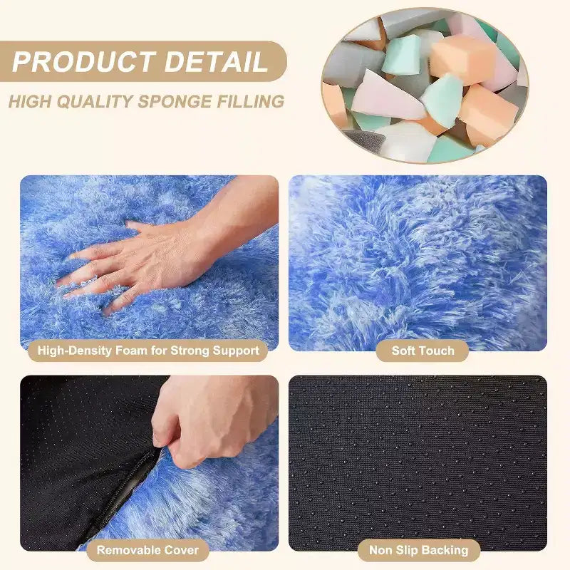 Pouf Géant Doux et Moelleux GustoWave avec Accoudoir pour Lecture Salon