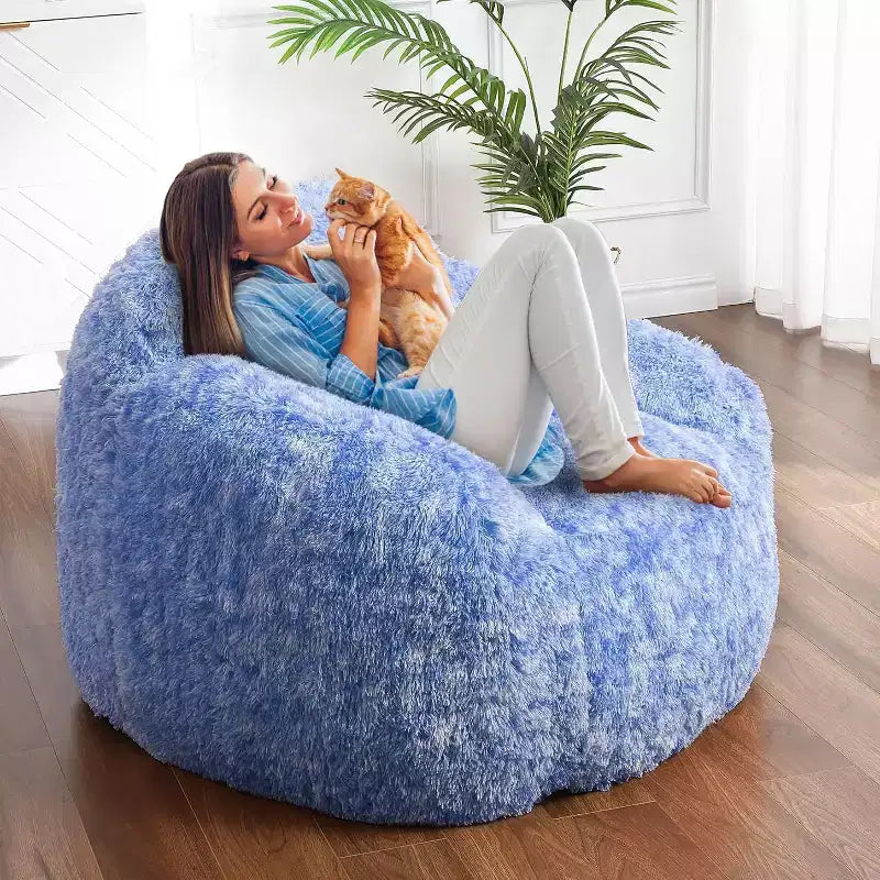 Pouf Géant Doux et Moelleux GustoWave avec Accoudoir pour Lecture Salon