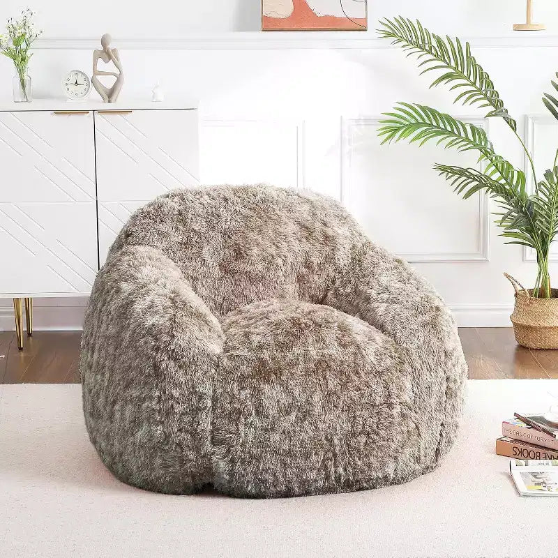 Pouf Géant Doux et Moelleux GustoWave avec Accoudoir pour Lecture Salon