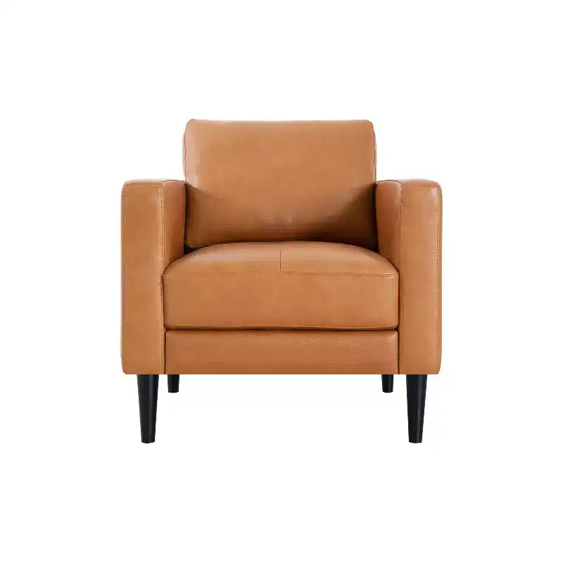 Ensemble de canapés, causeuses et fauteuils rembourrés Home Imports Emporium pour salon en cuir, couleur havane