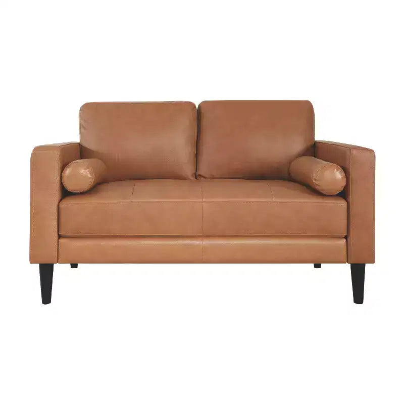 Ensemble de canapés, causeuses et fauteuils rembourrés Home Imports Emporium pour salon en cuir, couleur havane