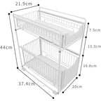 Rangement sous évier avec 2 tiroirs coulissants, organiseur en acier au carbone durable pour cuisine et salle de bain