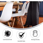 Chaise de salle à manger moderne en plastique Summit Adventure Elon Series avec pieds en bois, chaise d'appoint moderne du milieu du siècle pour salles à manger et bureaux, blanc