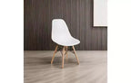 Chaise de salle à manger moderne en plastique Summit Adventure Elon Series avec pieds en bois, chaise d'appoint moderne du milieu du siècle pour salles à manger et bureaux, blanc