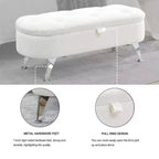 Banc de rangement TROPOW 1,16 m, banc ottoman rembourré avec rangement, pour le pied de lit dans la chambre à coucher, le salon