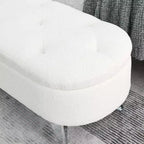 Banc de rangement TROPOW 1,16 m, banc ottoman rembourré avec rangement, pour le pied de lit dans la chambre à coucher, le salon