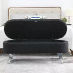 Banc de rangement TROPOW 1,16 m, banc ottoman rembourré avec rangement, pour le pied de lit dans la chambre à coucher, le salon