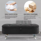 Banc de rangement TROPOW 1,16 m, banc ottoman rembourré avec rangement, pour le pied de lit dans la chambre à coucher, le salon