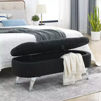 Banc de rangement TROPOW 1,16 m, banc ottoman rembourré avec rangement, pour le pied de lit dans la chambre à coucher, le salon