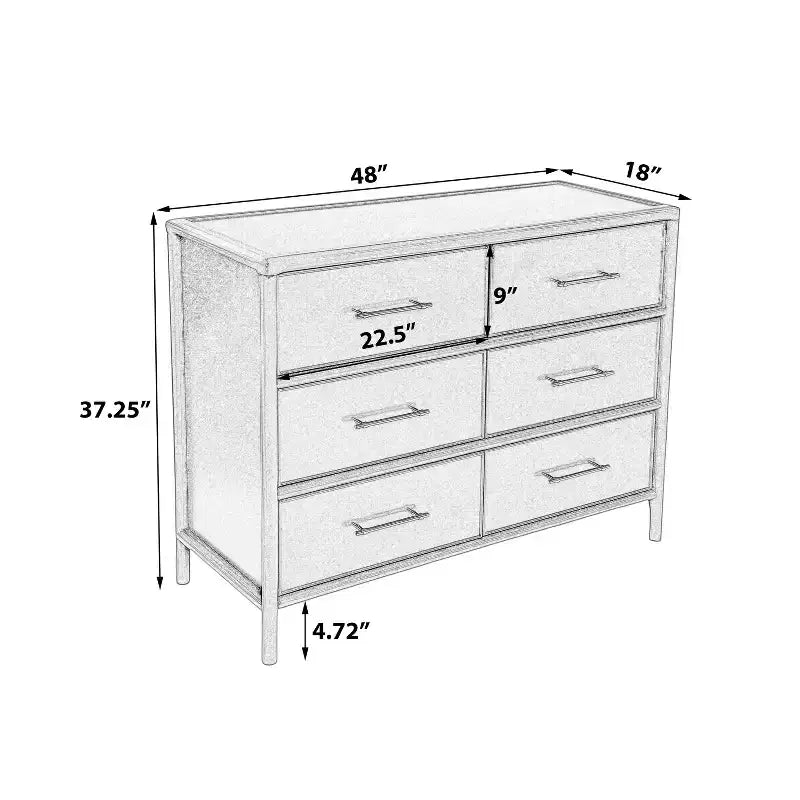 Christopher Knight Home Citlali Armoire de Rangement 6 Tiroirs en Bois d'Acacia Vintage 122 cm