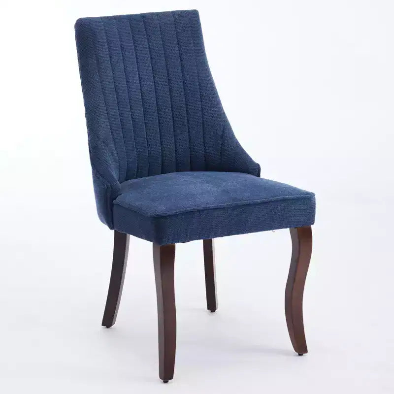 CLIHOME Lot de 2 chaises de salle à manger en rayonne flocage lin, chaises de cuisine avec canaux, chaise d'appoint confortable en tissu rembourré