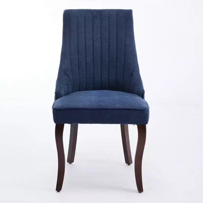 CLIHOME Lot de 2 chaises de salle à manger en rayonne flocage lin, chaises de cuisine avec canaux, chaise d'appoint confortable en tissu rembourré