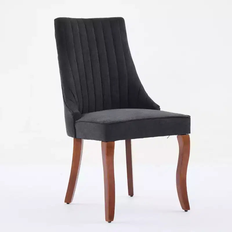 CLIHOME Lot de 2 chaises de salle à manger en rayonne flocage lin, chaises de cuisine avec canaux, chaise d'appoint confortable en tissu rembourré