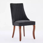 CLIHOME Lot de 2 chaises de salle à manger en rayonne flocage lin, chaises de cuisine avec canaux, chaise d'appoint confortable en tissu rembourré