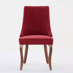 CLIHOME Lot de 2 chaises de salle à manger en rayonne flocage lin, chaises de cuisine avec canaux, chaise d'appoint confortable en tissu rembourré