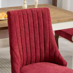 CLIHOME Lot de 2 chaises de salle à manger en rayonne flocage lin, chaises de cuisine avec canaux, chaise d'appoint confortable en tissu rembourré