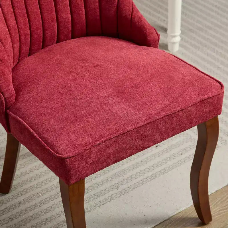 CLIHOME Lot de 2 chaises de salle à manger en rayonne flocage lin, chaises de cuisine avec canaux, chaise d'appoint confortable en tissu rembourré
