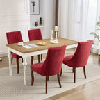 CLIHOME Lot de 2 chaises de salle à manger en rayonne flocage lin, chaises de cuisine avec canaux, chaise d'appoint confortable en tissu rembourré