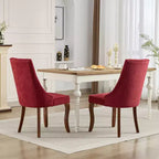 CLIHOME Lot de 2 chaises de salle à manger en rayonne flocage lin, chaises de cuisine avec canaux, chaise d'appoint confortable en tissu rembourré