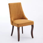CLIHOME Lot de 2 chaises de salle à manger en rayonne flocage lin, chaises de cuisine avec canaux, chaise d'appoint confortable en tissu rembourré