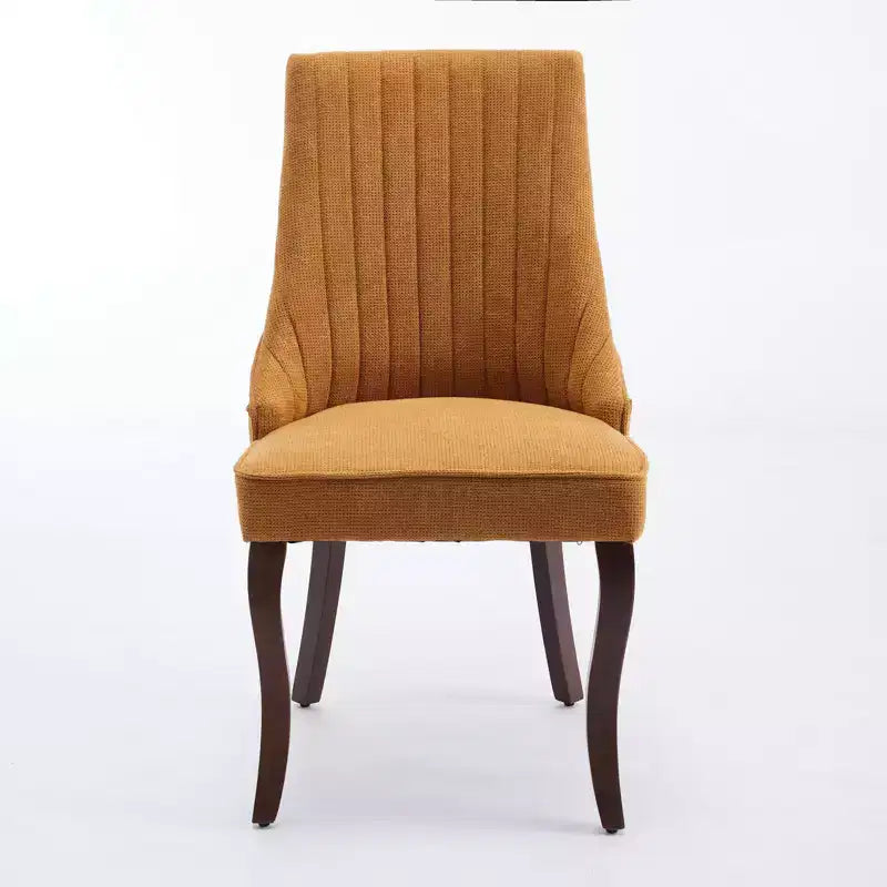 CLIHOME Lot de 2 chaises de salle à manger en rayonne flocage lin, chaises de cuisine avec canaux, chaise d'appoint confortable en tissu rembourré