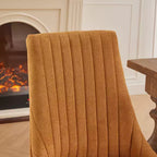 CLIHOME Lot de 2 chaises de salle à manger en rayonne flocage lin, chaises de cuisine avec canaux, chaise d'appoint confortable en tissu rembourré